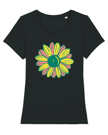 Retro Vintage Flower Black