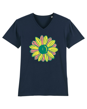Retro Vintage Flower French Navy
