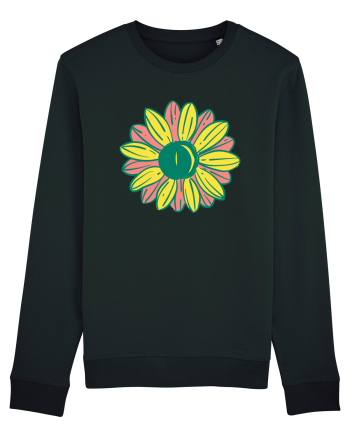 Retro Vintage Flower Black