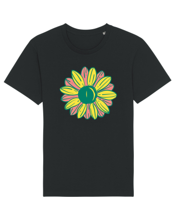 Retro Vintage Flower Black