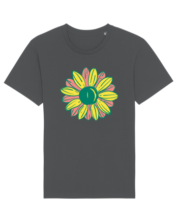 Retro Vintage Flower Anthracite
