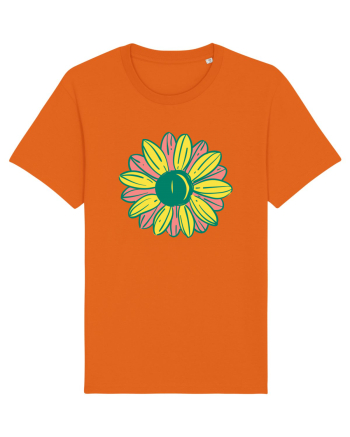 Retro Vintage Flower Bright Orange