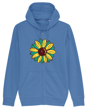 Retro Vintage Flower Bright Blue
