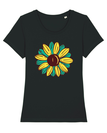 Retro Vintage Flower Black