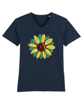 Retro Vintage Flower French Navy