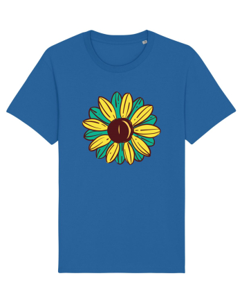 Retro Vintage Flower Royal Blue