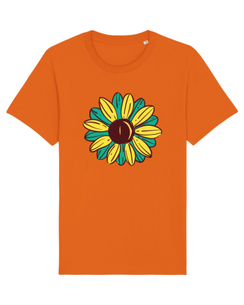 Retro Vintage Flower Bright Orange