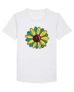 Retro Vintage Flower Tricou mânecă scurtă guler larg Bărbat Skater