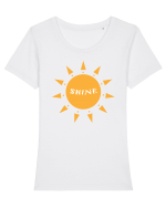Sun shine  Tricou mânecă scurtă guler larg fitted Damă Expresser