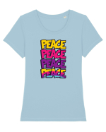 Peace Tricou mânecă scurtă guler larg fitted Damă Expresser