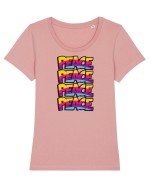 Peace Tricou mânecă scurtă guler larg fitted Damă Expresser