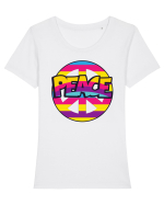 Peace Tricou mânecă scurtă guler larg fitted Damă Expresser