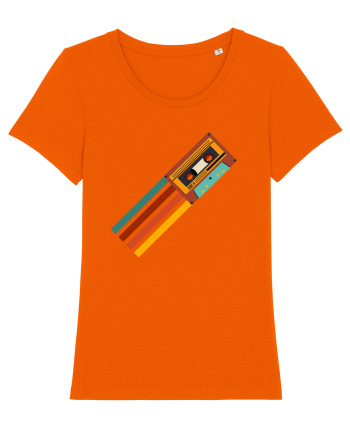 90'S Retro Cassette Tape Bright Orange