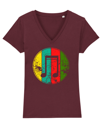 Retro Music Note Burgundy