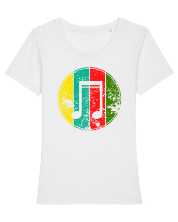 Retro Music Note White