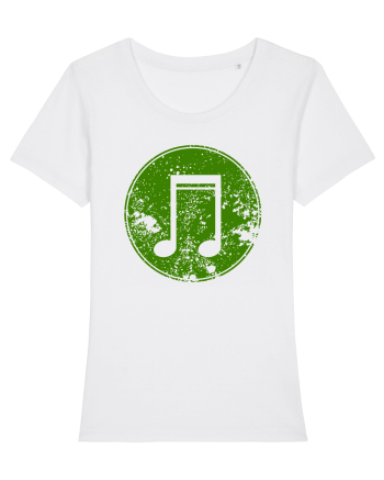 Retro Music Note White
