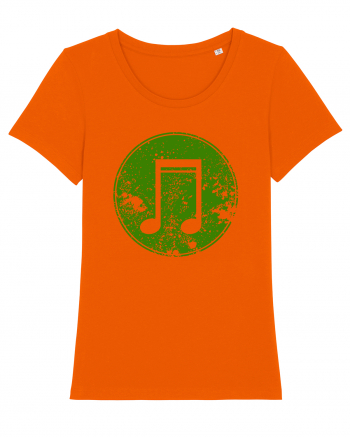 Retro Music Note Bright Orange