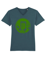 Retro Music Note Tricou mânecă scurtă guler V Bărbat Presenter