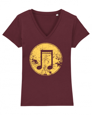 Retro Music Note Burgundy