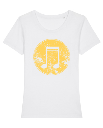 Retro Music Note White