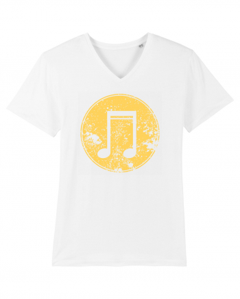 Retro Music Note White