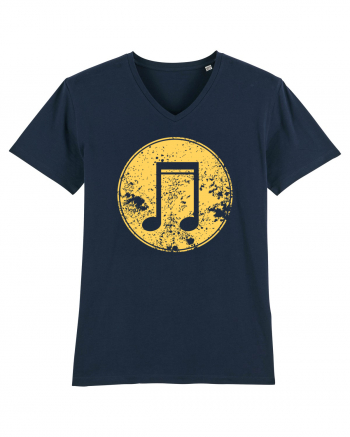 Retro Music Note French Navy