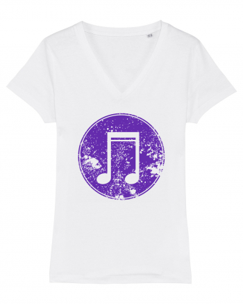 Retro Music Note White