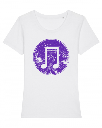 Retro Music Note White