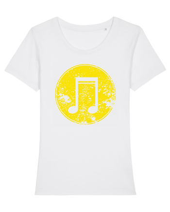 Retro Music Note White