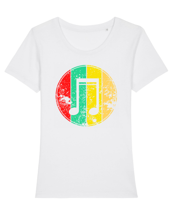 Retro Music Note White
