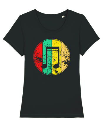Retro Music Note Black