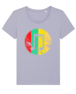 Retro Music Note Tricou mânecă scurtă guler larg fitted Damă Expresser