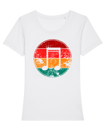 Retro Music Note White