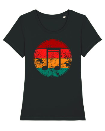 Retro Music Note Black