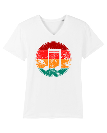 Retro Music Note White