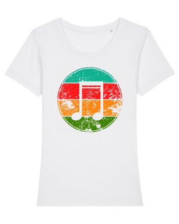 Retro Music Note White