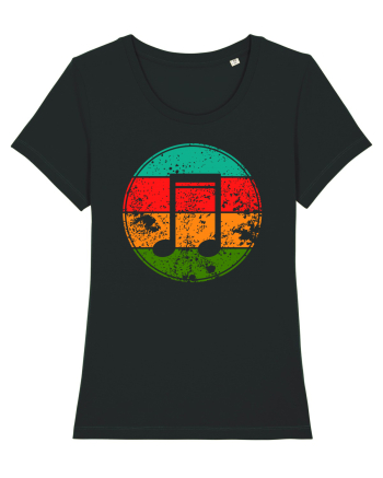 Retro Music Note Black