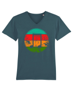 Retro Music Note Tricou mânecă scurtă guler V Bărbat Presenter