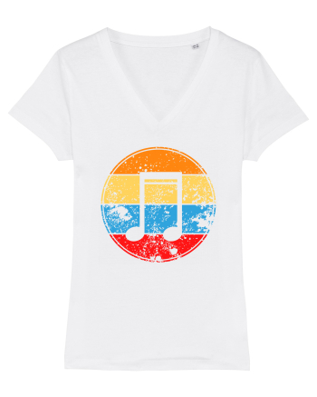 Retro Music Note White