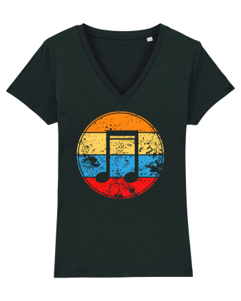 Retro Music Note Black
