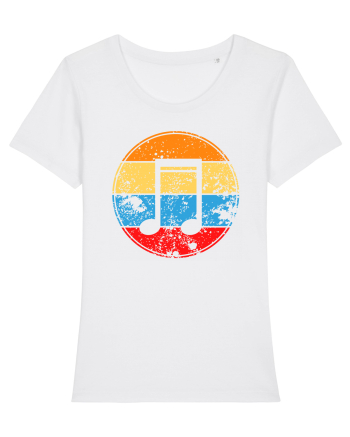 Retro Music Note White