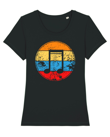 Retro Music Note Black