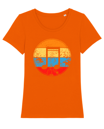 Retro Music Note Bright Orange