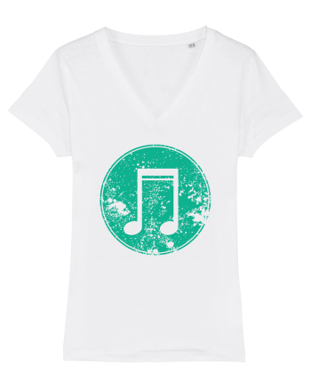 Retro Music Note White