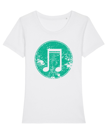 Retro Music Note White