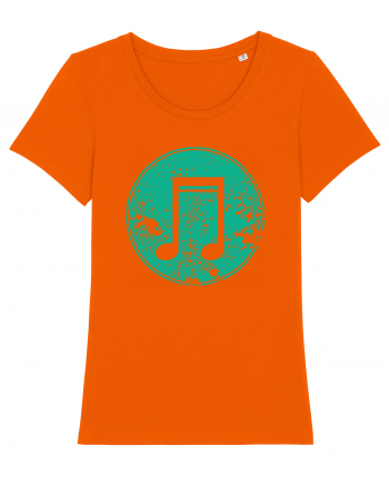 Retro Music Note Bright Orange