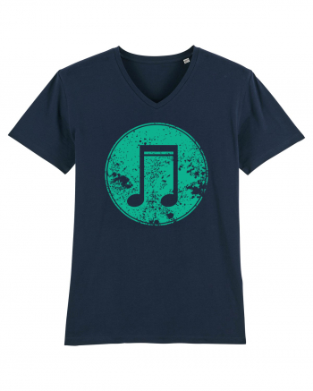 Retro Music Note French Navy