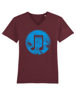 Retro Music Note Tricou mânecă scurtă guler V Bărbat Presenter