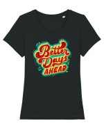 Better Days Ahead Tricou mânecă scurtă guler larg fitted Damă Expresser