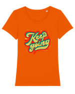 Keep Going Tricou mânecă scurtă guler larg fitted Damă Expresser